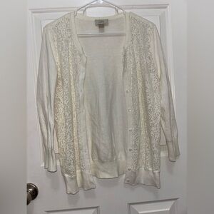 Elegant White Lace Cardigan Sweater